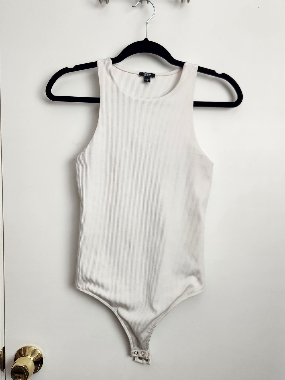 White Ribbed Bodysuit